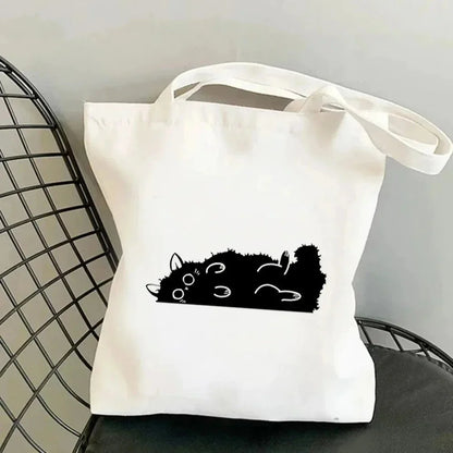 Life Is Better with Cats Canvas Tote Bag, Handbag. USE THIS AS THE GIFT OR TO HOLD THE GIFT---WHY USE PAPER?