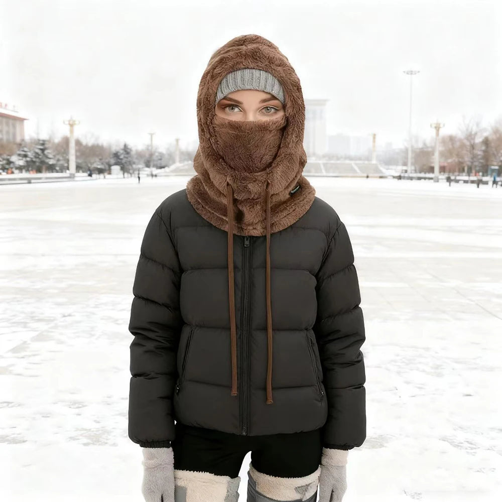 Warm Thermal Windproof  Ski Hood, Face Cover, Polar Fleece Adjustable, Neck Cover, Full Face Mask