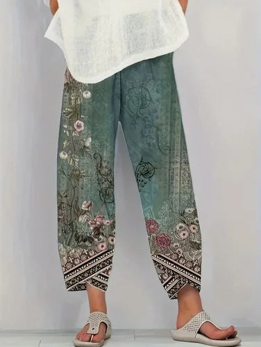 Plus Size to 5XL. Women 's Summer Casual loose print pants, Comfortable and Soft
