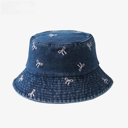 Washed Denim Embroidered Watermelon, Bows, and Cherries to choose from in various colors!