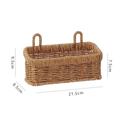Wall Mountable Vegetable, Fruit, and Letter Basket, Simulated Rattan Hanging Basket