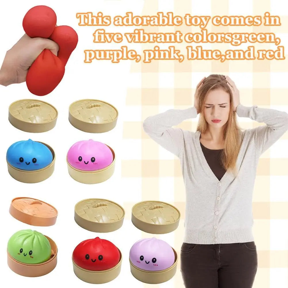 Squishy Dumpling Bun Toy, Slow Rising Glitter Dumpling Stress Ball