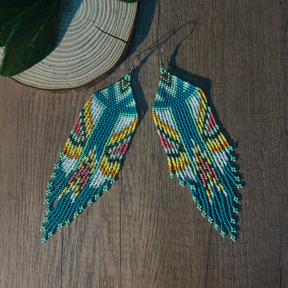 Colorful Bohemian Native American Inspired Dangle Earrings
