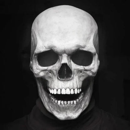 Creepy Halloween Full Head Latex Helmet with Moveable Jaw Skull Mask with Movable Jaw