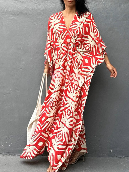 V-Neck Caftan Dresses Swimsuit Cover-Up Lounge Dresses