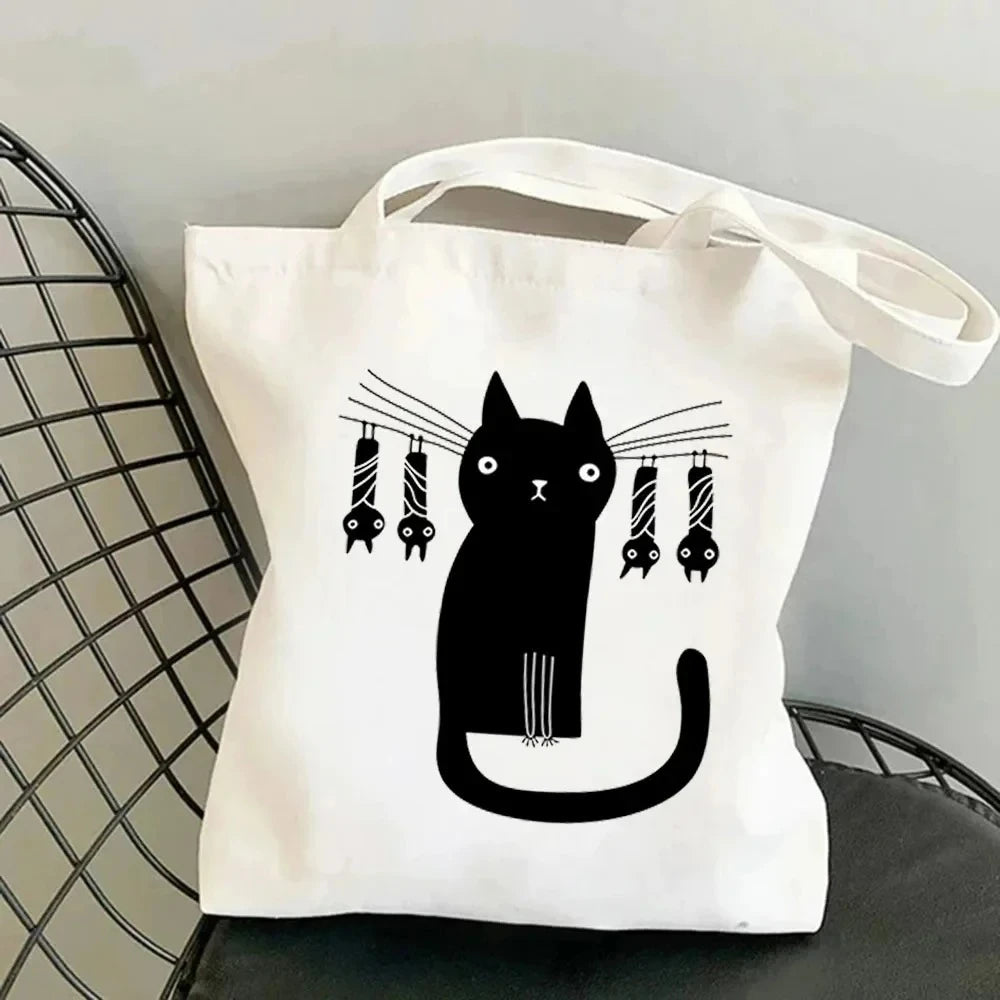 Life Is Better with Cats Canvas Tote Bag, Handbag. USE THIS AS THE GIFT OR TO HOLD THE GIFT---WHY USE PAPER?