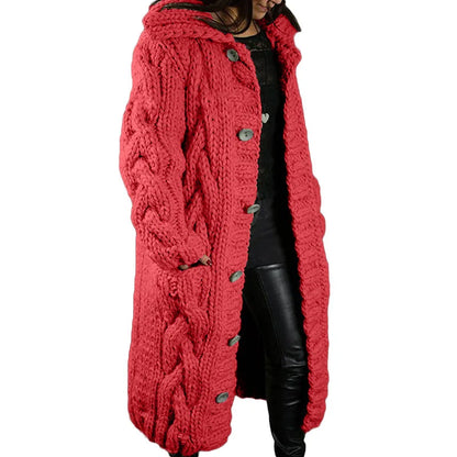 15 Colors, Oversized S-5XL Women Loose Knitted Sweaters, Thick Long Sleeve, Pocket, Buttons