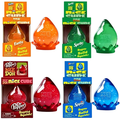 Needoh Dreamy Water Drop Marbled Cube Malt Sugar Squishy Toy Soft Squeeze Anxiety Relief Fidget Toy For Adults and Children 11+