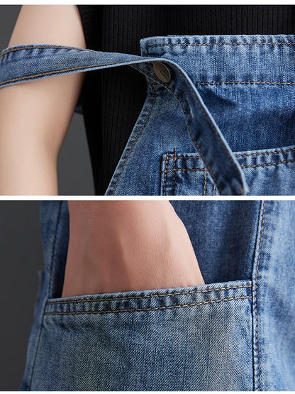 Jean Short Jumpsuits Long , Loose Shorts  Baggy Bibbed Overalls Pants