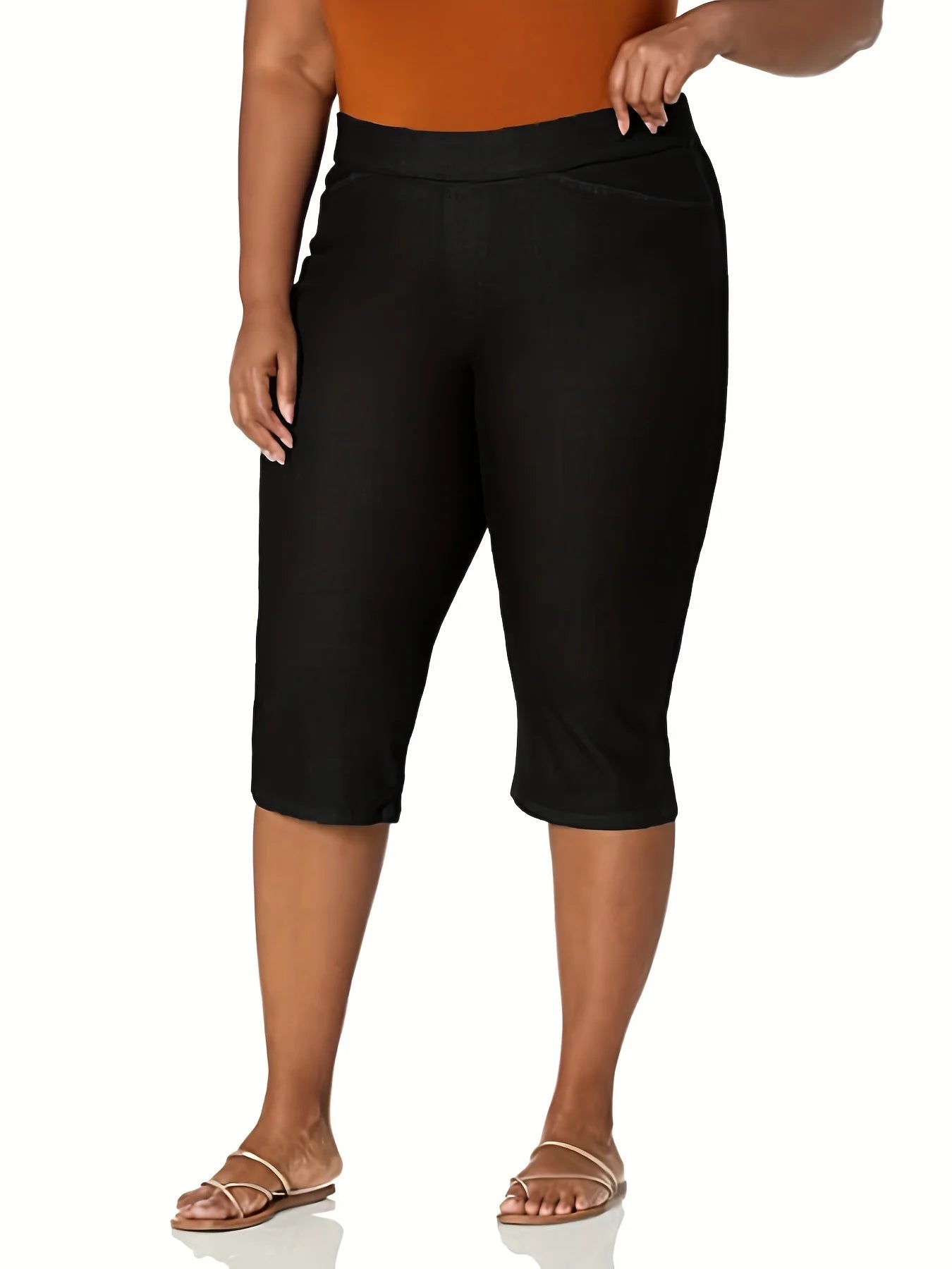 New plus-size to 4XL women's knitted fabric high-grade, pocket, solid colors, fitted casual