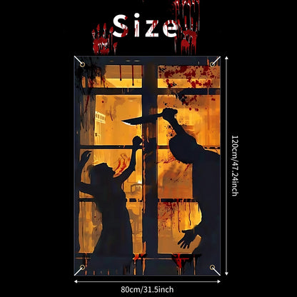 Fabric Halloween Window or Door Cover Decorations,