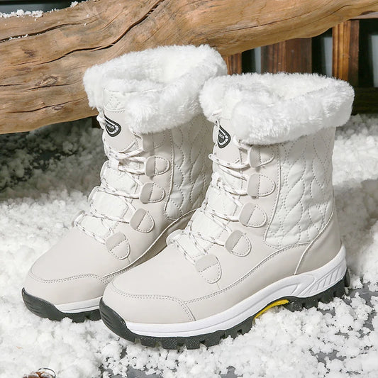 Warm Fur Lined Winter Ankle High Platform Boots Snow Boots