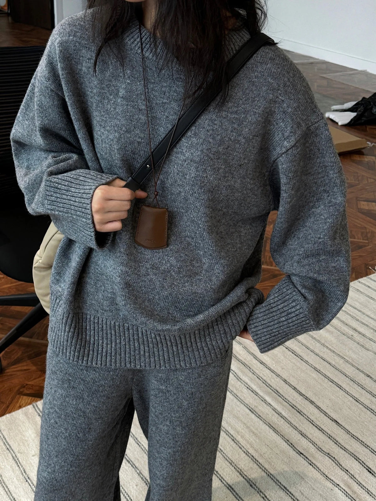 Sweater Suits, High Quality, 50% Wool Pullover With Knitted Pants