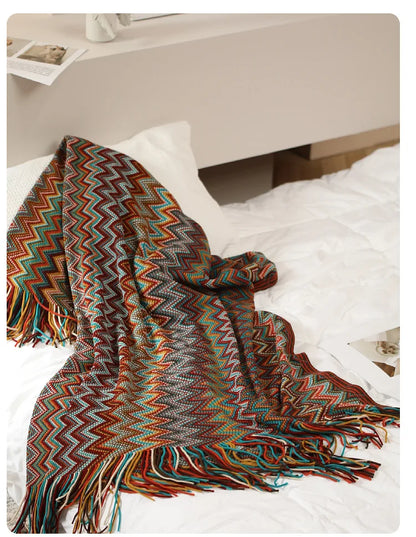 Boho Blankets with Aztec Baja Blanket Designs, Ethnic Sofa Cover
