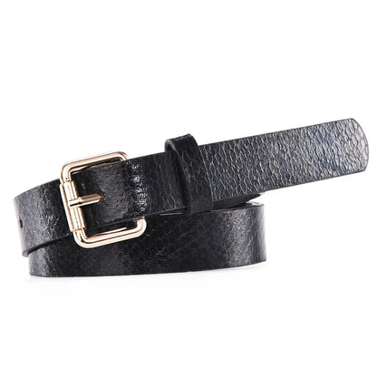 Customized PU Leather Leopard Snake Print Narrow Belt