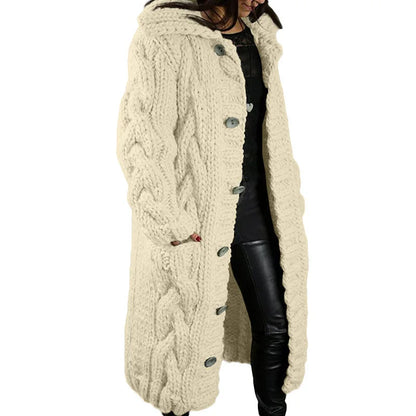 15 Colors, Oversized S-5XL Women Loose Knitted Sweaters, Thick Long Sleeve, Pocket, Buttons