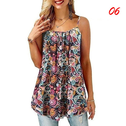 7 Designs up to 4XL Boho Tank Tops Printed Cami Casual Loose