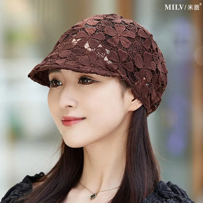Thin Hollow Hook Flower Cap with a very slight brim HElegant