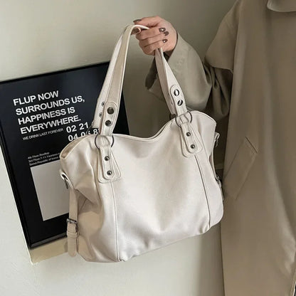 Soft Interior Compartment Shoulder Bag With Zipper Handbags in 3 colors