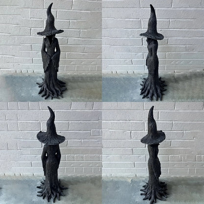 Dark Halloween Resin Witch Statue, Retro Gothic Horror Decor, Collectible Figurine