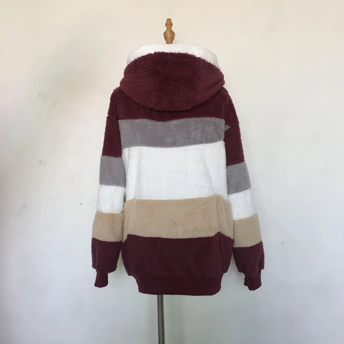Oversized Warm Plush Jacket with Pockets, Hood, and Zipper Front, Loose, Cozy Fit. comes in 10 Colors