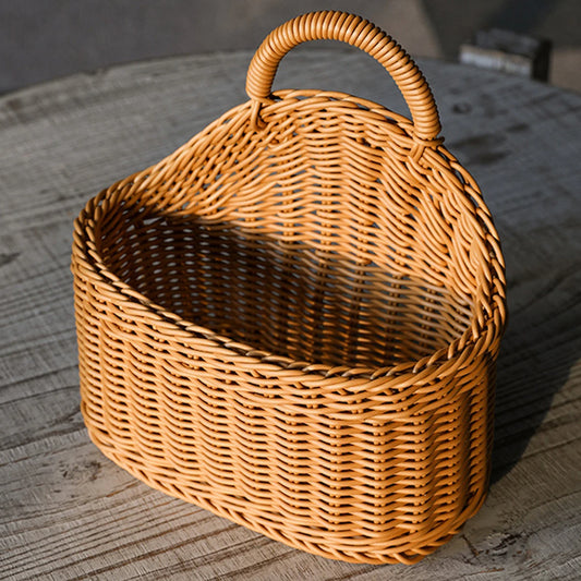 Wall Mountable Vegetable, Fruit, and Letter Basket, Simulated Rattan Hanging Basket