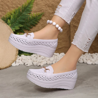 Comfortable Thick-soled Non-slip Shoes for Women, Breathable with a Wedge