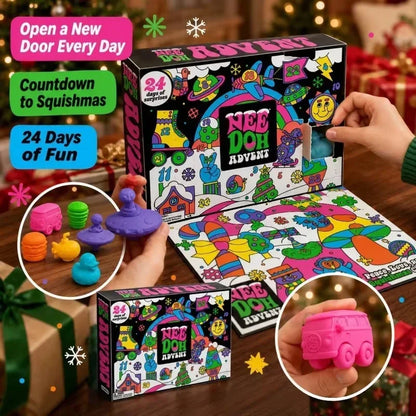 Christmas Countdown Fidget Advent Calendar, Squishy Surprise for Every day beginning Dec 1st through the 24th. Five boxes to choose from