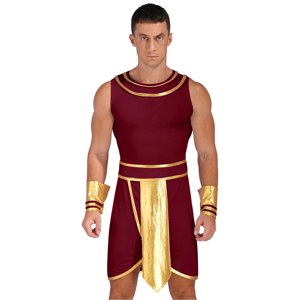 Ancient Egyptian Prince Halloween Costume. Robe with Cuffs