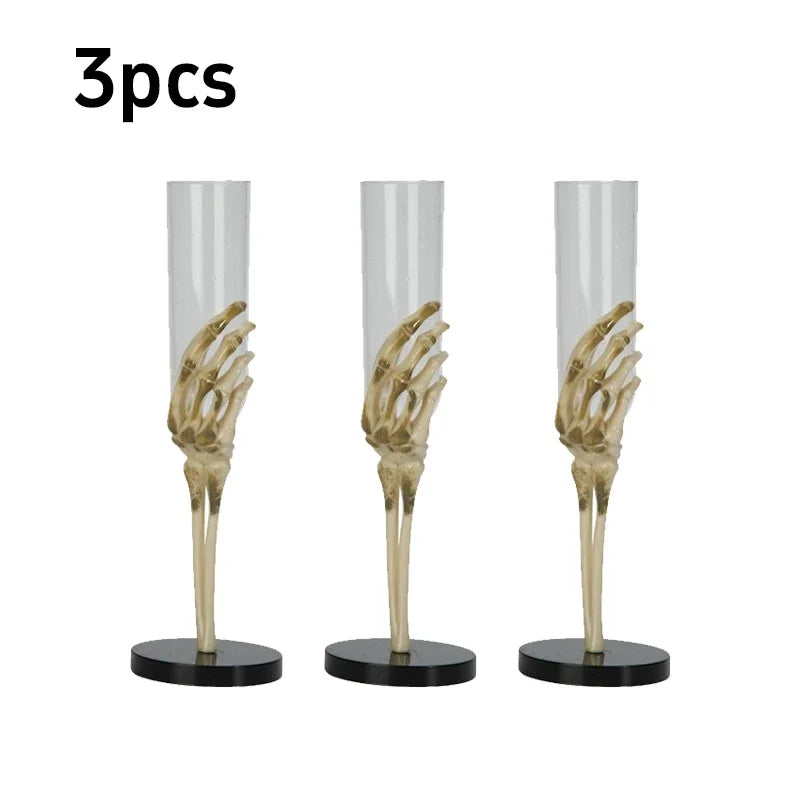 Retro Goblet  Skeleton Hand Arm Plastic Champagne Flutes Halloween Party Bar Accessories