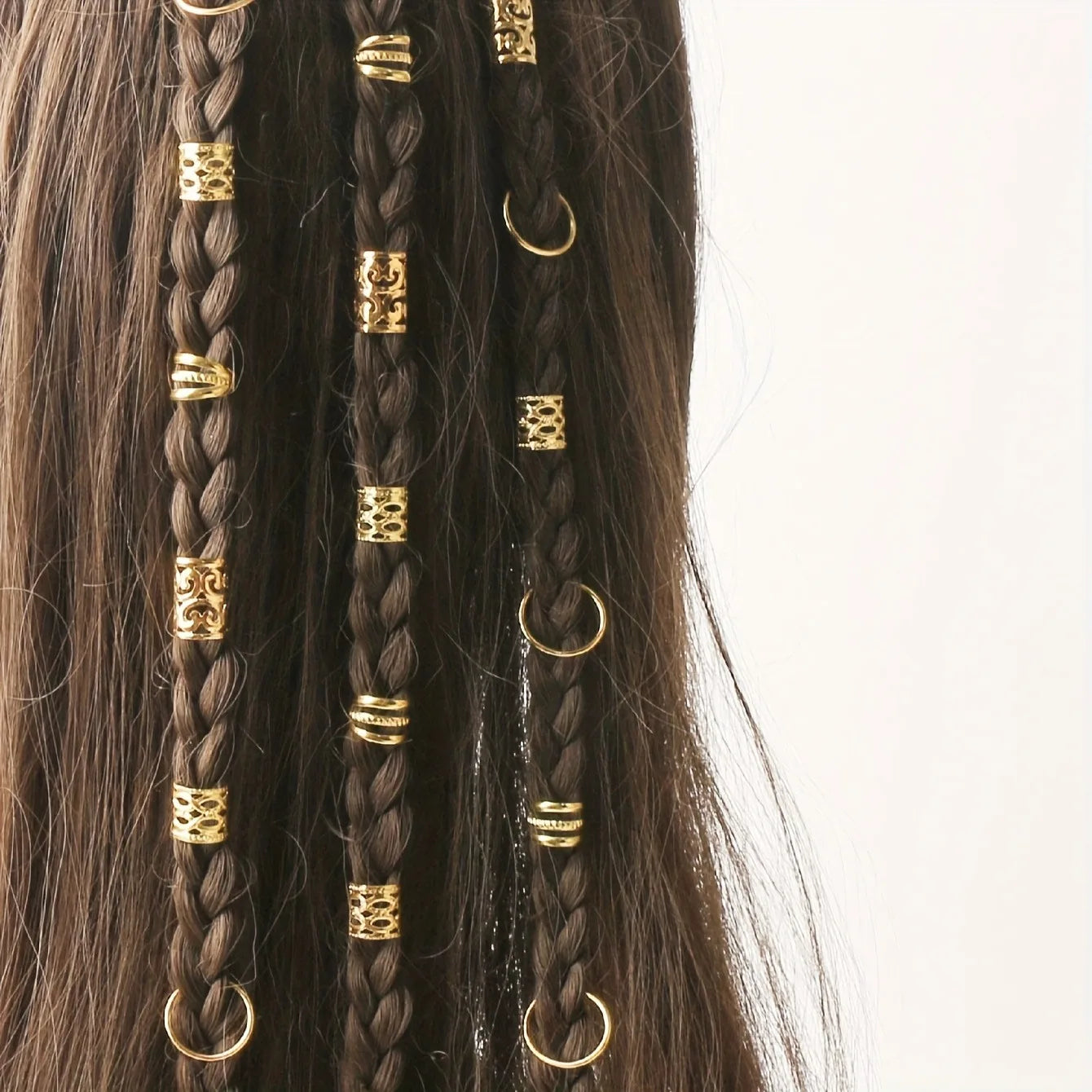 80PCS/Set Boho Vintage Hollow Hair Rings Alloy Hair Cuffs (May also be used as ear cuffs)