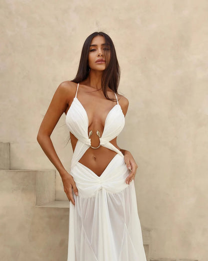 Elegant Chiffon 2 Piece Bikini Dress Sexy Women Swimsuit
