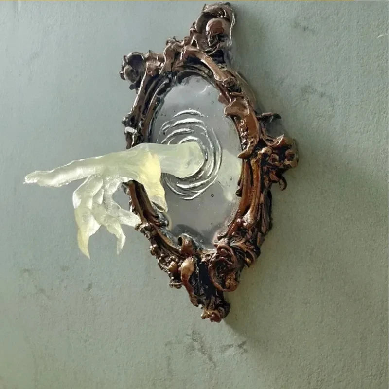 Glowing Gothic Resin Devil's Hand Wall Decoration: Also Ghosts in The Mirror