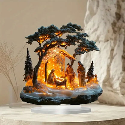Christmas Nativity Flat Acrylic Table Centerpiece, 8 Designs