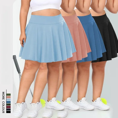 Sizes to 5XL  Pocketed Short Stretchy Knit Skirt, Shorts under Skirt
