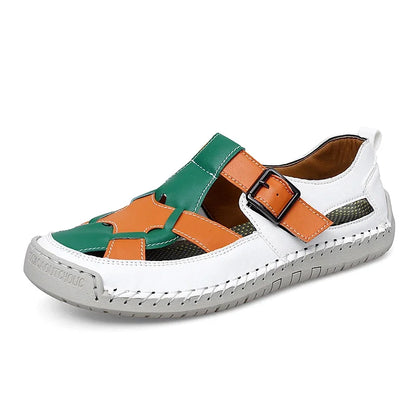 Breathable Romanesque Faux Leather Sandals in various colors