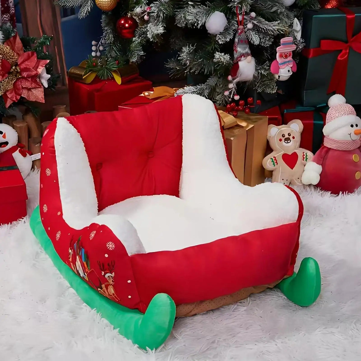 Washable Dog Christmas Sled Anti-slip bottom for Small, Medium, Cats, Dogs, Christmas Decor