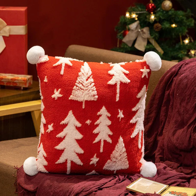 Christmas Tree Stuffed Throw Pillow or  Square, Tree Printed Pillows