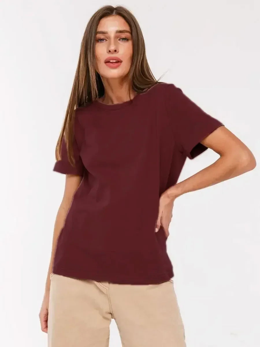 Sizes to 4XL 100% Cotton Women's T-shirt  Basic Short Sleeve Loose Tops Various colors
