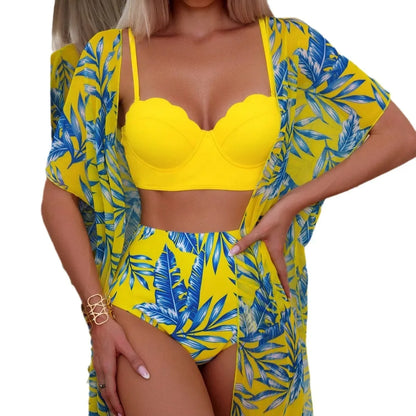 11 Different Colors in this High-Waisted 2 Piece Swimsuit with Net Cover up Slimming Design TO 3XL