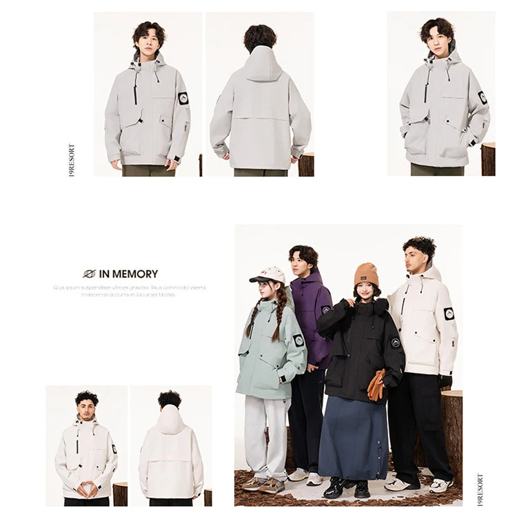 Lightweight, Wind and Waterproof Hooded Jacket. Velcro Banded Sleeves, 9 Colors