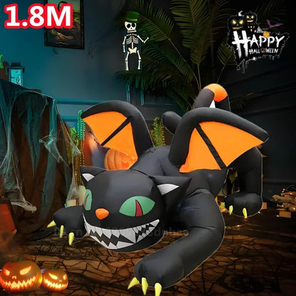 Halloween Inflatable Archway Built-in LED Light Pumpkin Prop Outdoor Decoration