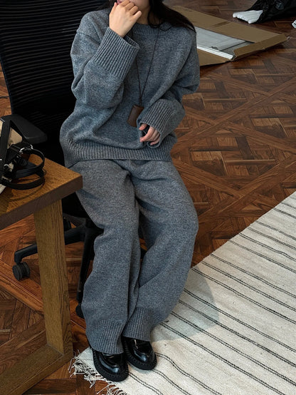 Sweater Suits, High Quality, 50% Wool Pullover With Knitted Pants