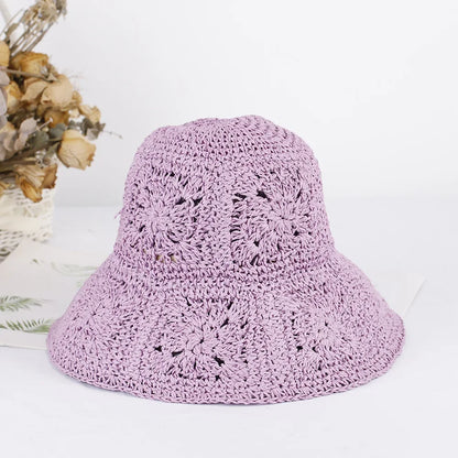 Bright Colored Floweed Crocheted Fisherman Hat