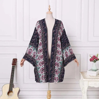 Women's Boho Blouse Cardigan Top, Casual Cover-Up in 12 designs