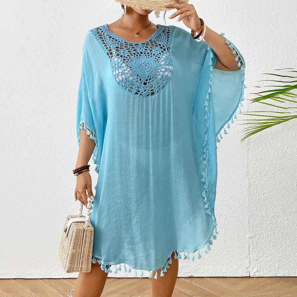 Women's Plus size Bathing Suit Cover Ups Swimsuit Coverups Dress Soft Crochet Bikini Beach Skirt