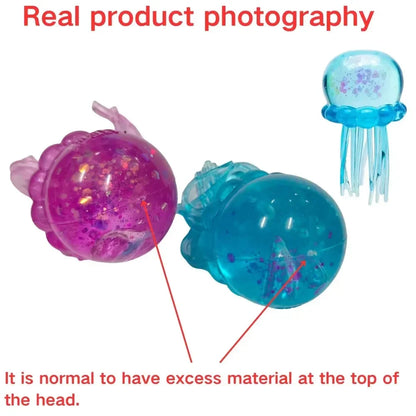 Nee Doh Jellyfish  Squishy Fidget Toy, Water Sensory Soft Jelly Squeeze, Stress Relief  and Hand Exerciser