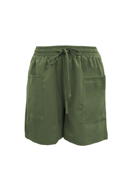 Women's Bermuda High Waist 4 Inch Shorts Loose Fit Elastic Waist and Drawstring, Casual Shorts with Pockets,