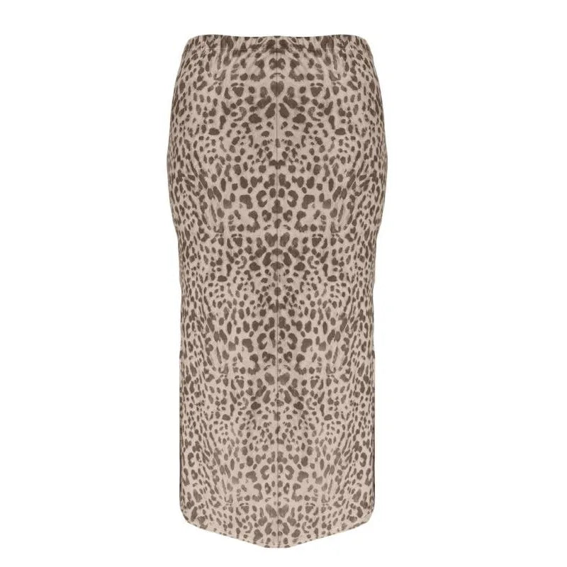 Size 1XL-5XL  Leopard Printed Midi Skirt in 5 Colors