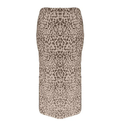 Size 1XL-5XL  Leopard Printed Midi Skirt in 5 Colors